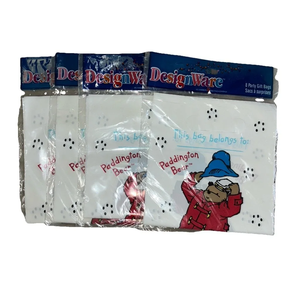 Paddington Bear Party Gift Bags (8) Lot Of 4 American Greetings 1998 Vintage‎